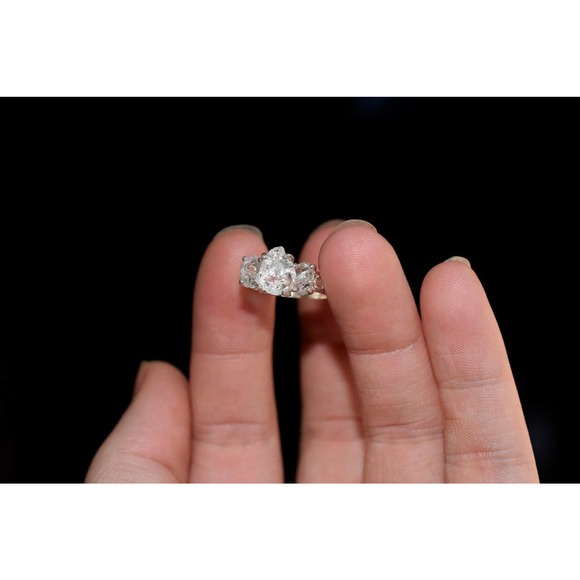 Alternative Engagement Ring Raw Stone Sterling Size 3 4 5 6 7 8 9 10 11 … - Picture 3 of 5